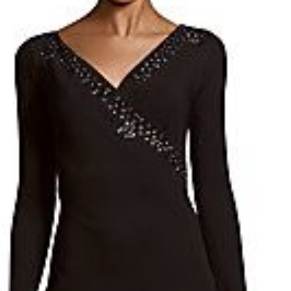 LA PETITE ROBE 🖤 by Chiara Boni Jornei Crystal Grommet V Neck Maxi Dress Black - Picture 15 of 16